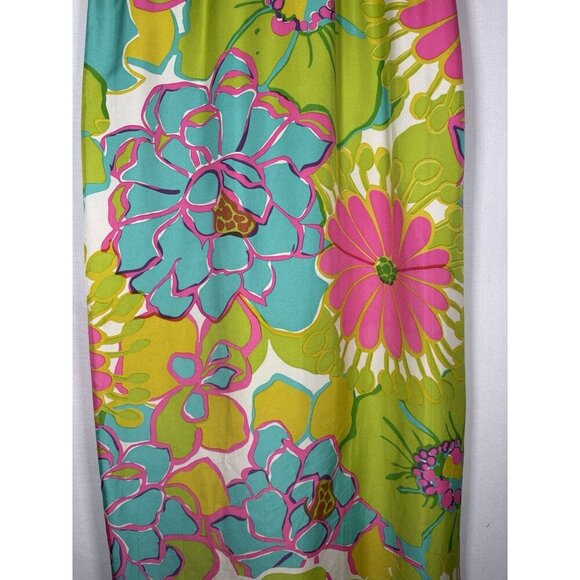 LAROQUE Floral Colorful Summer Maxi Skirt Bright Elastic Waist Preppy Small - Picture 4 of 9